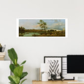 Old Walton's Bridge, 1755 (olie op canvas) Poster (Thuiskantoor)