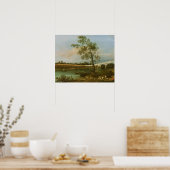 Old Walton's Bridge, 1755 (olie op canvas) Poster (Keuken)