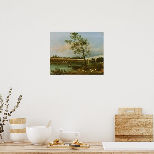 Old Walton's Bridge, 1755 (olie op canvas) Poster (Keuken)