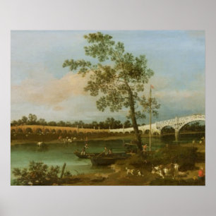 Old Walton's Bridge, 1755 (olie op canvas) Poster