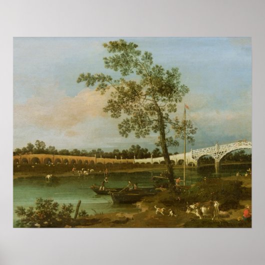 Old Walton's Bridge, 1755 (olie op canvas) Poster (Voorkant)