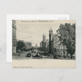 Old Washington DC Pennsylvania Ave Briefkaart (Voorkant / Achterkant)