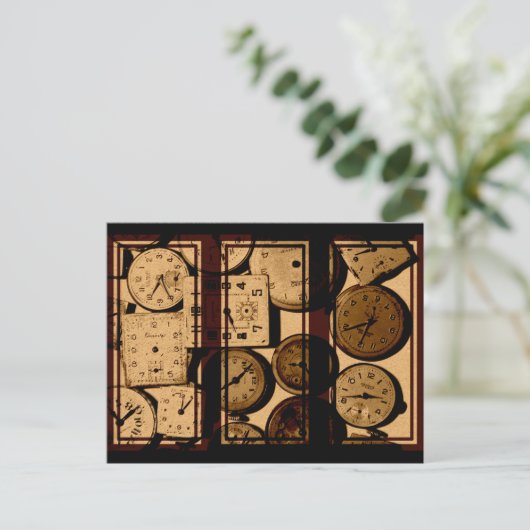 Old Watch Triptych Briefkaart (Staand voorkant)