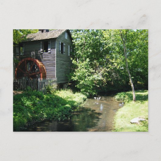 Old Water Mill en Creek Briefkaart (Voorkant)