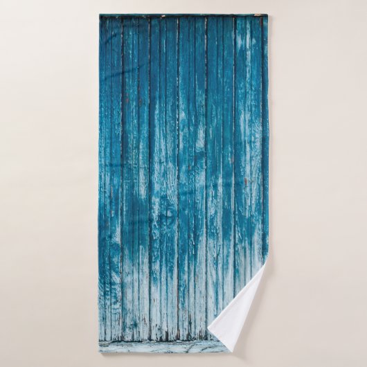 Old weathered grunge wooden faded pale blue paint  badhanddoek (Badhanddoek)