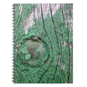 Old Weathered Painted Green Wood Background Textur Notitieboek
