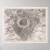 Old Wenen Austria Map (1849)  Wien Poster (Voorkant)