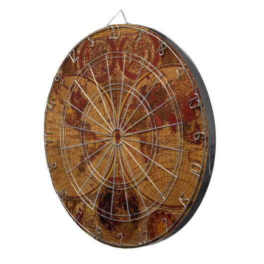 Old Wereldkaart Designer Dart Board Dartbord (Voorkant Rechts)