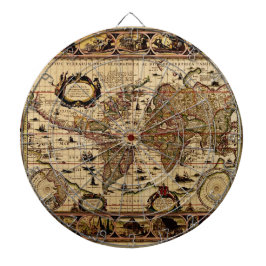 Old Wereldkaart Designer Dart Board Dartbord