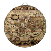 Old Wereldkaart Designer Dart Board Dartbord (Voorkant)