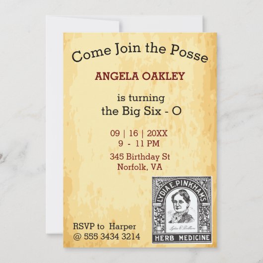 Old West 60th Birthday 🤠 Gezocht Poster Kaart (Achterkant)