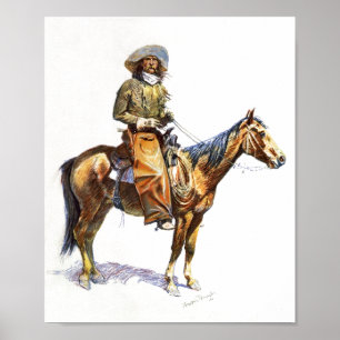 Old West Arizona Horse & Cowboy Art Print Poster