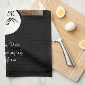 Old West Black Rooster Silhouette Monogram Foto Theedoek (Quarter Fold)