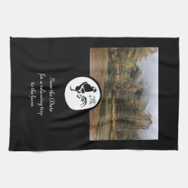 Old West Black Rooster Silhouette Monogram Foto Theedoek