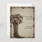 Old West Boot and Bouquet  Response Card RSVP Kaartje (Voorkant / Achterkant)