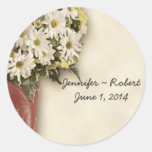 Old West Boot Boeket 2 Envelope Seal Sticker (Voorkant)