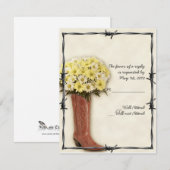 Old West Boot Bouquet 1-reactiekaart RSVP Kaartje (Voorkant / Achterkant)