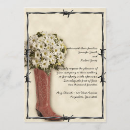 Old West Boot Bouquet Faded 2 Weddenschap Kaart