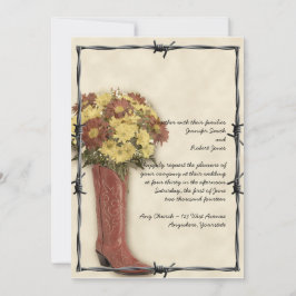 Old West Boot Bouquet Faded 3 Weddenschap Kaart