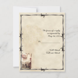 Old West Boots and Bouquets Response Card RSVP Kaartje