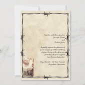 Old West Boots and Bouquets Wedding Invitation Kaart (Voorkant)