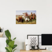 Old West Buffalo Hunt 1885 Art Print Poster (Thuiskantoor)