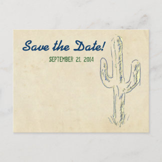 Old West Cactus Western Save the Date Aankondigingskaart