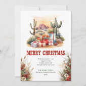 Old West Christmas greeting card printable Feestdagenkaart (Voorkant)