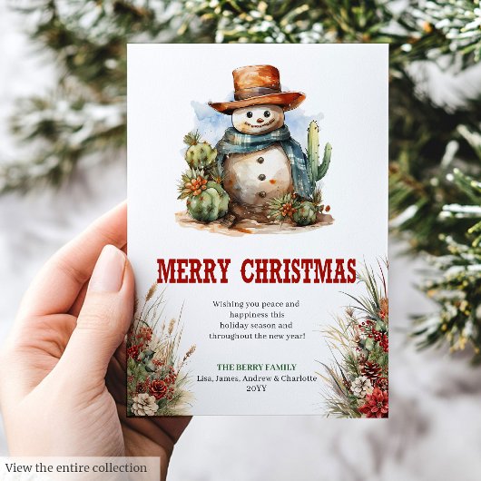Old West Christmas greeting card printable Feestdagenkaart