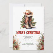 Old West Christmas greeting card with spurs & hat Feestdagenkaart (Voorkant)