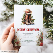 Old West Christmas greeting card with spurs & hat Feestdagenkaart