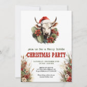 Old West Christmas party editable digital invites Kaart (Voorkant)