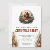 Old West Christmas party printable invitation Kaart (Voorkant)