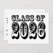 Old West Class of 2026 Graduation Briefkaart (Voorkant / Achterkant)