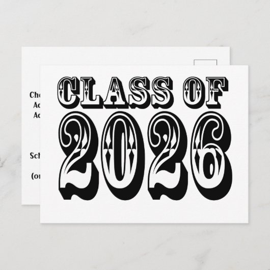Old West Class of 2026 Graduation Briefkaart (Voorkant / Achterkant)