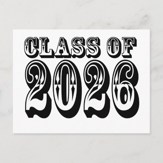Old West Class of 2026 Graduation Briefkaart (Voorkant)