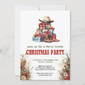 Old West Cowboy Christmas Printable Invitation Kaart (Voorkant)