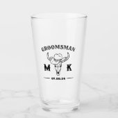 Old West Cowboy Personalized Groomsmen Monogram Glas (Voorkant)