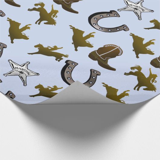 Old West Cowboy Rodeo Cadeaupapier (Hoek)