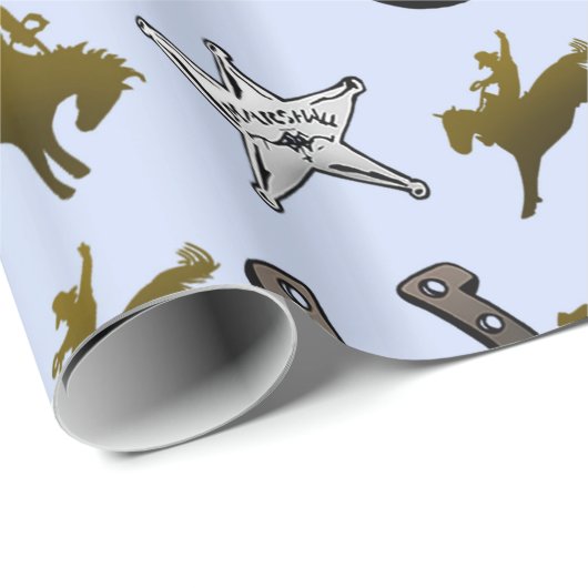 Old West Cowboy Rodeo Cadeaupapier (Rol Hoek)