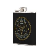 Old West Cowboy Rustic Logo Personalized Groomsmen Heupfles (Links)