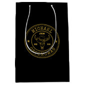 Old West Cowboy Rustic Logo Personalized Groomsmen Medium Cadeauzakje (Voorkant)