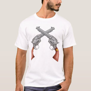 Old West Crossed Pistols Illustratie Vintage T-shirt