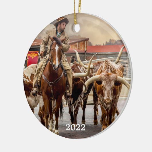 Old West, Fort Worth, Texas Ceramic Ornament (Links)