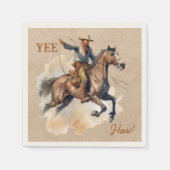 Old West Frontier Bronc Rider Cocktail Napkin Servet (Voorkant)