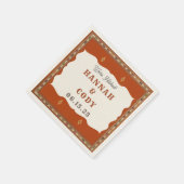 Old West Frontier Personalized Cocktail Napkin Servet (Hoek)