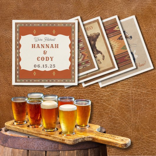 Old West Frontier Personalized Cocktail Napkin Servet