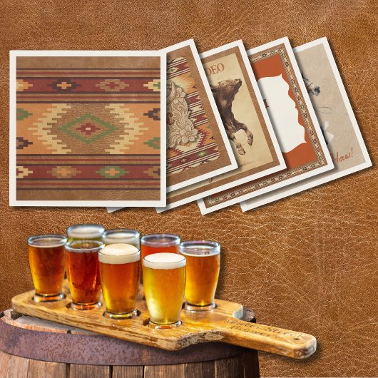 Old West Frontier Rustic Blanket Cocktail Napkin Servet