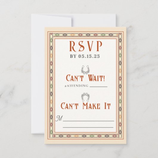 Old West Frontier Wedding RSVP Card Kaartje (Voorkant)
