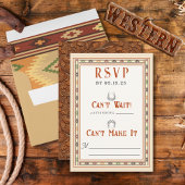 Old West Frontier Wedding RSVP Card Kaartje